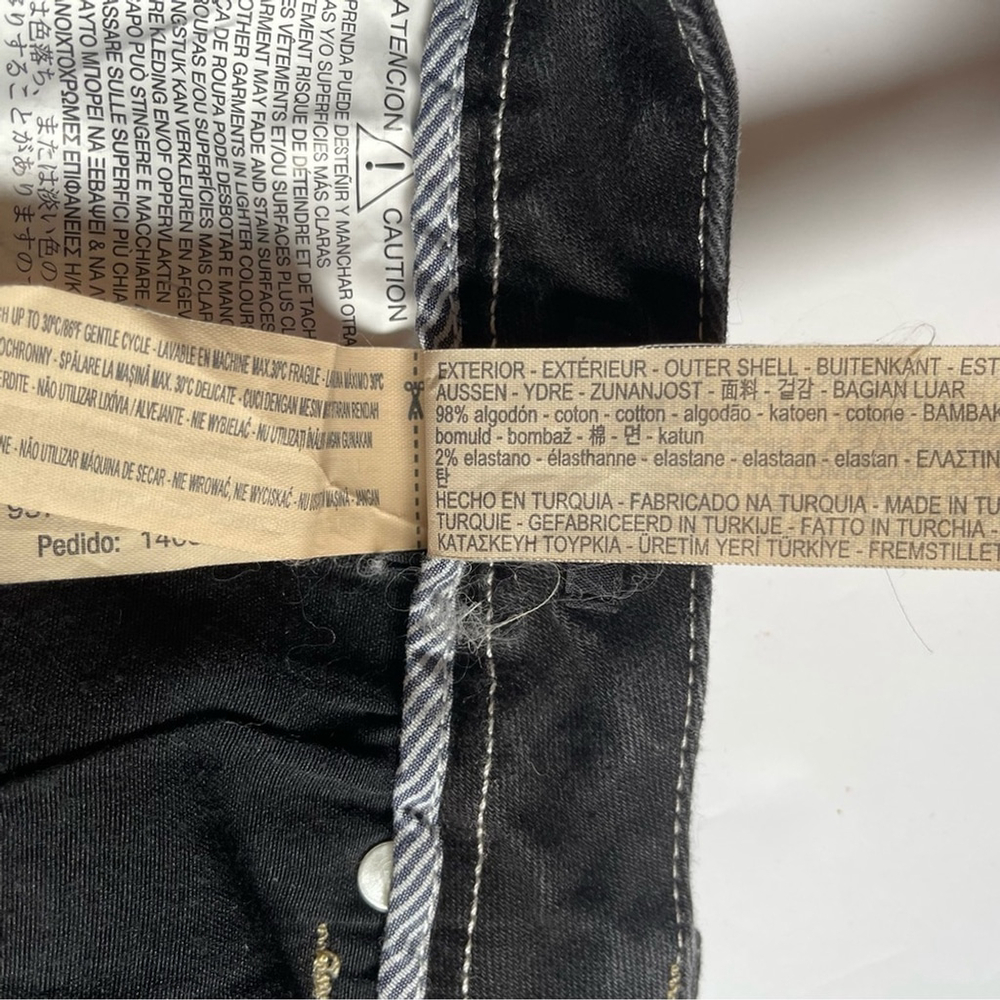 Massimo Dutti Black Running Stitch Trim Bootcut Jeans US 12 - Picture 7 of 7